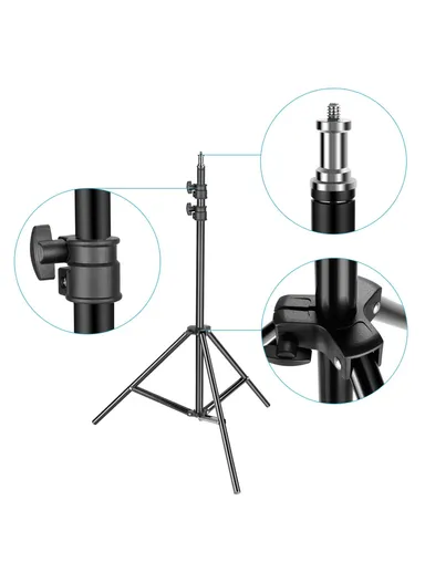 2m Foldable Photography Light Stand, Portable Tripod Holder for Speedlight, Softboxes &amp; Umbrellas
