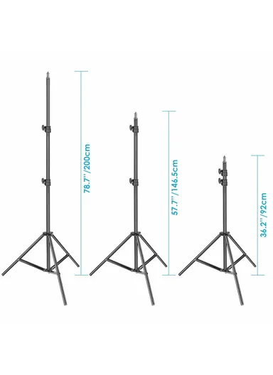 2m Foldable Photography Light Stand, Portable Tripod Holder for Speedlight, Softboxes &amp; Umbrellas