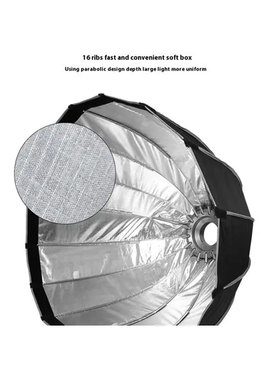 90cm Deep Parabolic Softbox with Grille – Quick Release Bowens Mount for Studio Lighting 