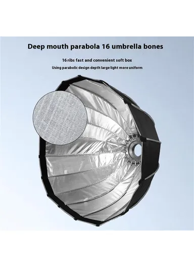 90cm Deep Parabolic Softbox with Grille – Quick Release Bowens Mount for Studio Lighting 