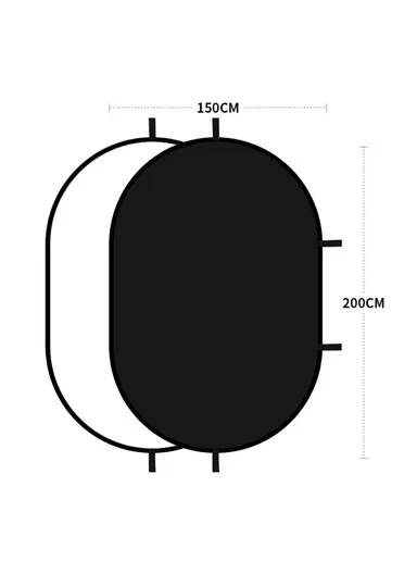 150 x 200cm Double-Sided Collapsible Photography Backdrop Board, Portable with Carry Bag for Studio Portraits, Product Shoots &amp; Video Production - Black &amp; White