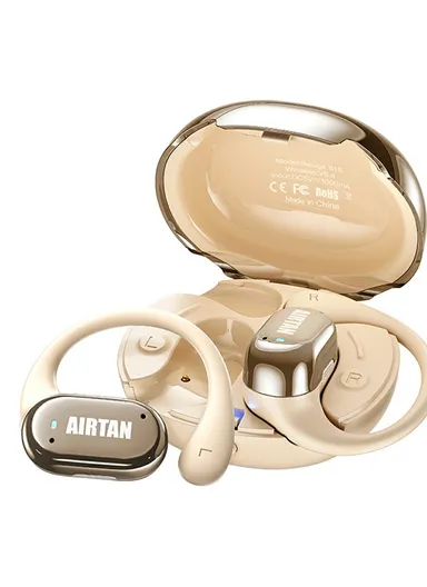 Bluetooth-compatible Earbuds Open-Ear Design Earphones with 12mm Composite Titanium Diaphragm Beluga S15 - Beige