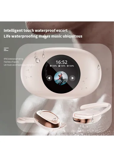 400mAh Wireless Bluetooth-compatible Earphones Air Conduction Sport Running Earhook Open-Ear Headset YX39 - Pink