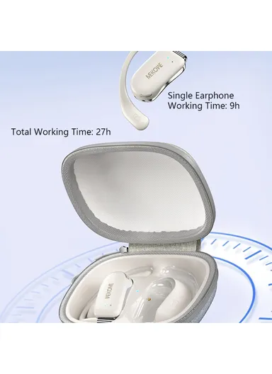 510mAh OWS Bluetooth-compatible Earhook Headset Wireless Earphone with Charging Case Beluga S2 - Beige