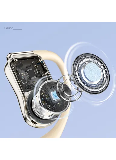 510mAh OWS Bluetooth-compatible Earhook Headset Wireless Earphone with Charging Case Beluga S2 - Beige