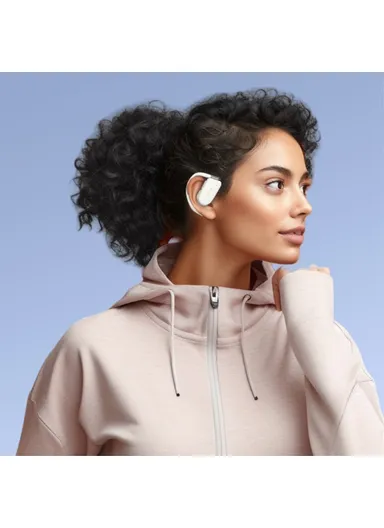 510mAh OWS Bluetooth-compatible Earhook Headset Wireless Earphone with Charging Case Beluga S2 - Beige