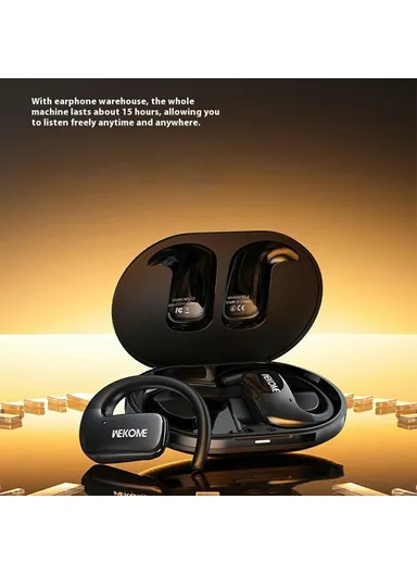 400mAh Wireless Open Ear Headphones, OWS Hanging Earbuds, Multi-Use Long Battery Life Earbuds WS-17 - White