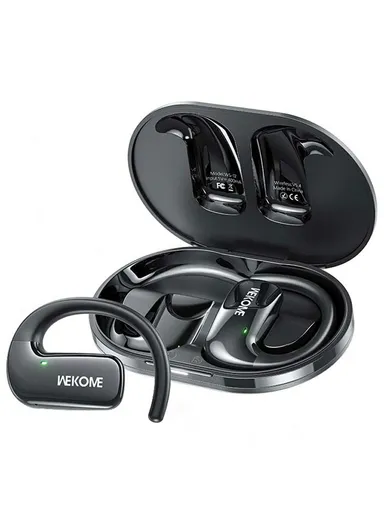 400mAh Wireless Open Ear Headphones, OWS Hanging Earbuds, Multi-Use Long Battery Life Earbuds WS-17 - Black
