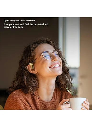 400mAh Wireless Open Ear Headphones, OWS Hanging Earbuds, Multi-Use Long Battery Life Earbuds WS-17 - Black