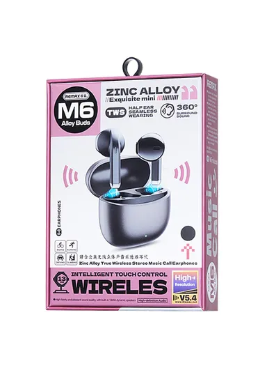 Wireless Earbuds Zinc Alloy, Wireless Stereo Bluetooth-compatible Earphones AlloyBuds M6- Tarnish