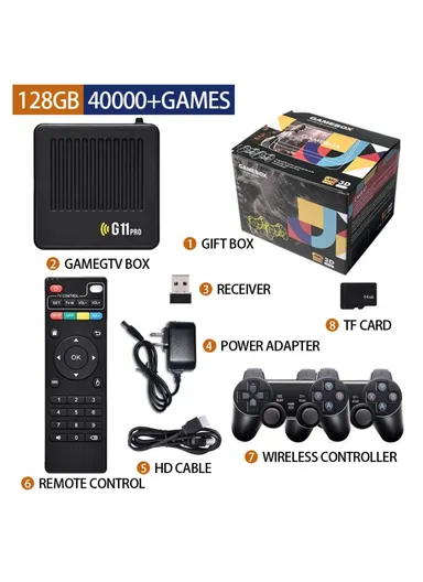 Game Console HD TV Box Dual System Android 9.0 128GB Storage G11 Pro+ - EU Plug