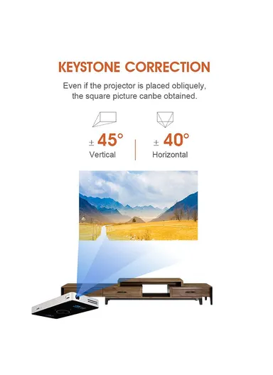 1GB+8GB Mini HD 4K Movie DLP Android Projector WiFi Bluetooth-Compatible Office Home Video Projector EU Plug C6