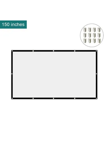 16:9 Parties Home Theater Folded HD Projector Screen High Resolution Projection Screen with 12 Stick Hook (W3.32 x H1.87)m - 150 Inch