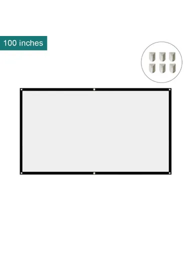 16:9 Parties Home Theater Folded HD Projector Screen High Resolution Projection Screen with 6 Stick Hook (W2.2 x H1.24)m - 100 Inch