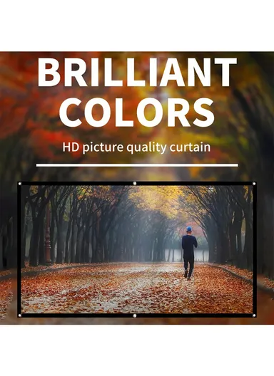 16:9 Parties Home Theater Folded HD Projector Screen High Resolution Projection Screen with 4 Stick Hook (W1.33 x H0.75)cm - 60 Inch