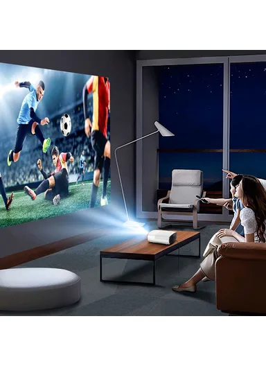 Android 9 Projector Auto Focus Full HD 1080P LCD Video Projector Home Theater Q7 (L28.5 x W29.5 x H11)cm - EU Plug