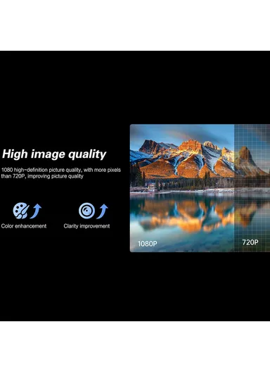 Android 9 Projector Auto Focus Full HD 1080P LCD Video Projector Home Theater Q7 (L28.5 x W29.5 x H11)cm - EU Plug