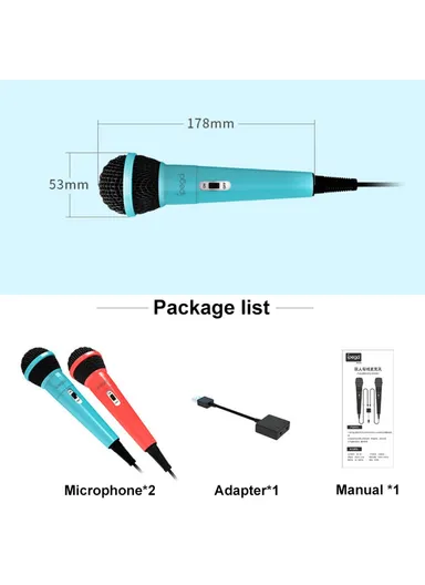 Gaming Microphones Double Wired Mic Kit with Switch PG-SW089 