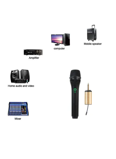 Wireless Handheld Microphone with Receiver Karaoke Mic 