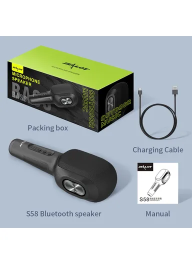 Wireless Bluetooth-compatible Karaoke Microphone Rechargeable Home KTV Party Handheld Mic Speaker S58 - Pink