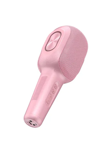 Wireless Bluetooth-compatible Karaoke Microphone Rechargeable Home KTV Party Handheld Mic Speaker S58 - Pink