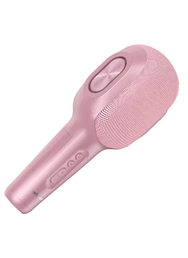 Wireless Bluetooth-compatible Karaoke Microphone Rechargeable Home KTV Party Handheld Mic Speaker S58 - Pink