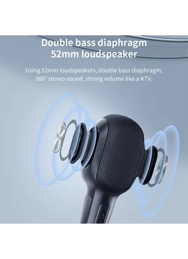 Wireless Bluetooth-compatible Karaoke Microphone Rechargeable Home KTV Party Handheld Mic Speaker S58 - Pink