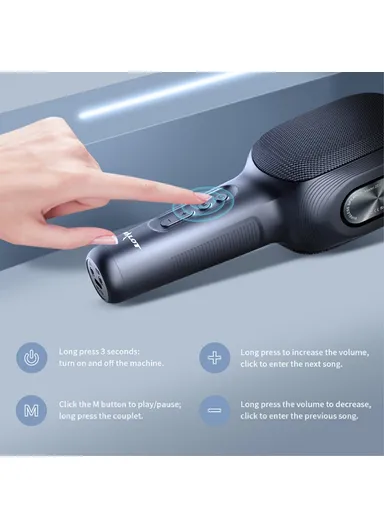 Wireless Bluetooth-compatible Karaoke Microphone Rechargeable Home KTV Party Handheld Mic Speaker S58 - Pink