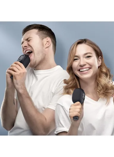 Wireless Bluetooth-compatible Karaoke Microphone Rechargeable Home KTV Party Handheld Mic Speaker S58 - Pink