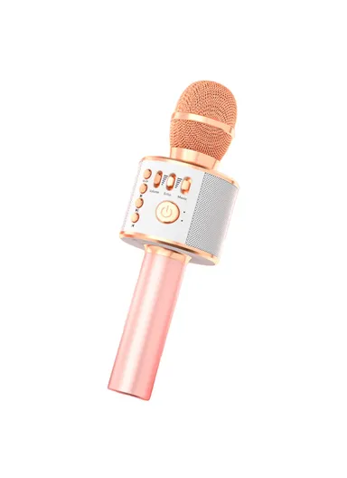 Karaoke Wireless Bluetooth-compatible Microphone Portable Home Singing Microphone Speaker k52 - Rose Gold