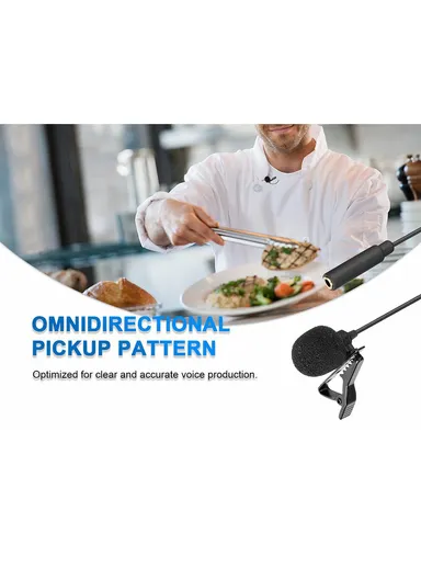 Lavalier Microphone Omnidirectional Condenser Mic with 3.5mm TRS Cable Detachable Single Head for iOS Smartphone BY-M2