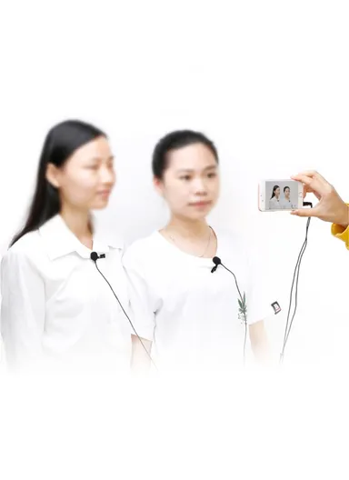 Lavalier Microphone 4m Dual Omni-directional Clip-on Lapel Video Mic for iPhone Canon Nikon DSLR BY-M1DM