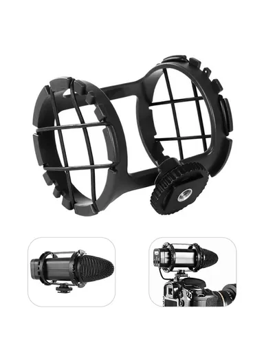 Microphone Shock Mount with Camera Hot Shoe for 40-48mm Mic Holder Camera Accessories BY-C03
