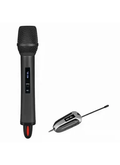 Singing Phone Conference UHF Wireless Microphone Live Streaming Rechargeable Mic, 1 Mic &amp; 1 Receiver TX-11 - Black