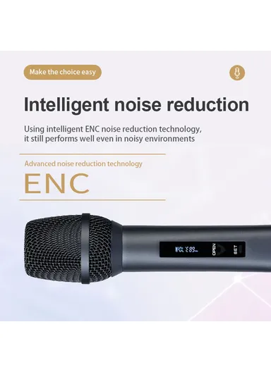 Singing Phone Conference UHF Wireless Microphone Live Streaming Rechargeable Mic, 1 Mic &amp; 1 Receiver TX-11 - Black