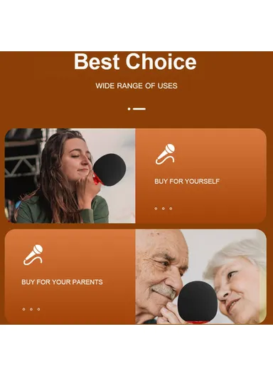 Wireless Bluetooth-compatible Microphone Speaker Mushroom Head Singing Mic K2 - Black