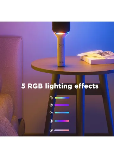 Bluetooth-compatible Wireless Microphone with RGB Light Karaoke Mic for Phone / Tablet / PC K11 - Pink