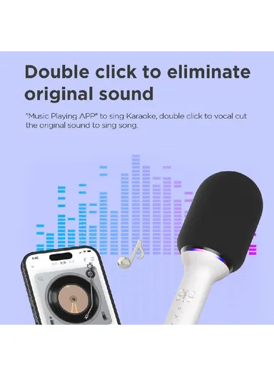 Bluetooth-compatible Wireless Microphone with RGB Light Karaoke Mic for Phone / Tablet / PC K11 - Pink