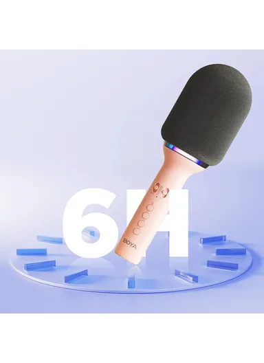 Bluetooth-compatible Wireless Microphone with RGB Light Karaoke Mic for Phone / Tablet / PC K11 - White