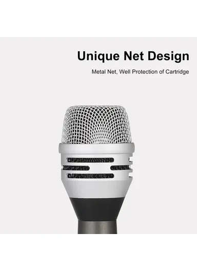 Handheld Wired Microphone Cardioid Dynamic Vocal Mic with 5m Cable for Speakers, Karaoke Singing Machine F8 