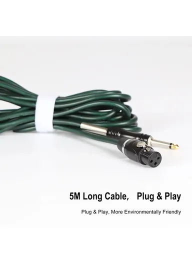 Handheld Wired Microphone Cardioid Dynamic Vocal Mic with 5m Cable for Speakers, Karaoke Singing Machine F8 