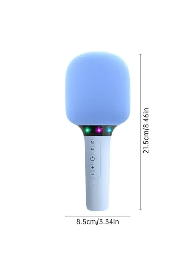 Singing Handheld Microphone Speaker Wireless Bluetooth-compatible Children Karaoke Mic k39 - Sky Blue