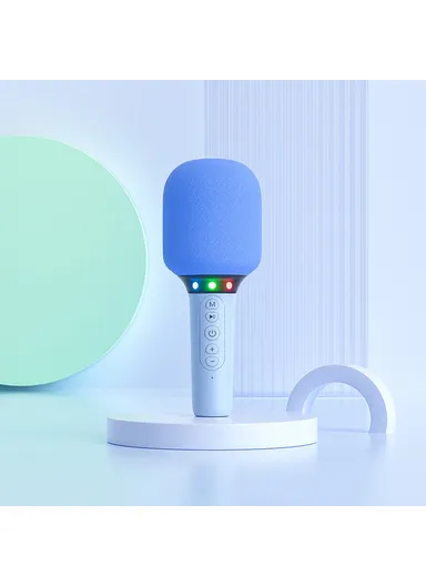 Singing Handheld Microphone Speaker Wireless Bluetooth-compatible Children Karaoke Mic k39 - Sky Blue