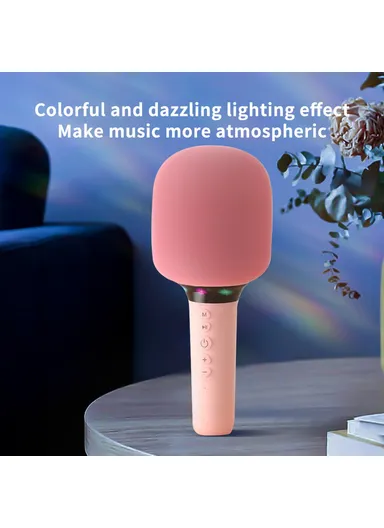 Singing Handheld Microphone Speaker Wireless Bluetooth-compatible Children Karaoke Mic k39 - Sky Blue