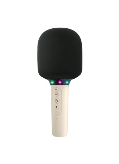 Singing Handheld Microphone Speaker Wireless Bluetooth-compatible Children Karaoke Mic k39 - White