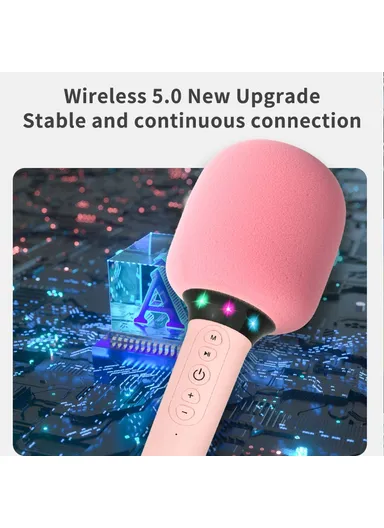 Singing Handheld Microphone Speaker Wireless Bluetooth-compatible Children Karaoke Mic k39 - White