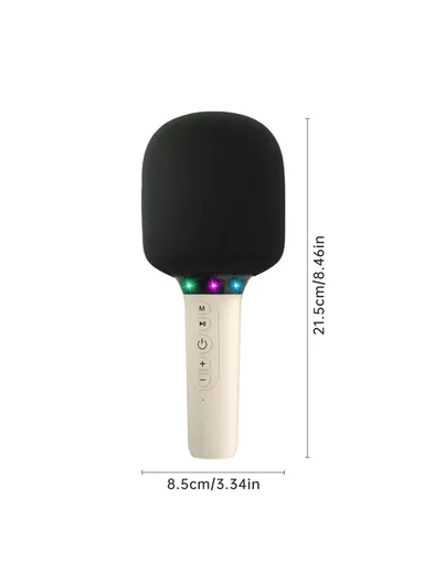 Singing Handheld Microphone Speaker Wireless Bluetooth-compatible Children Karaoke Mic k39 - White