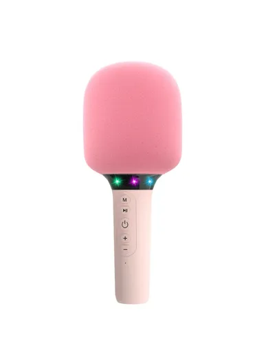 Singing Handheld Microphone Speaker Wireless Bluetooth-compatible Children Karaoke Mic k39 - Pink