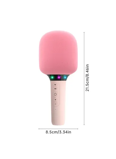 Singing Handheld Microphone Speaker Wireless Bluetooth-compatible Children Karaoke Mic k39 - Pink