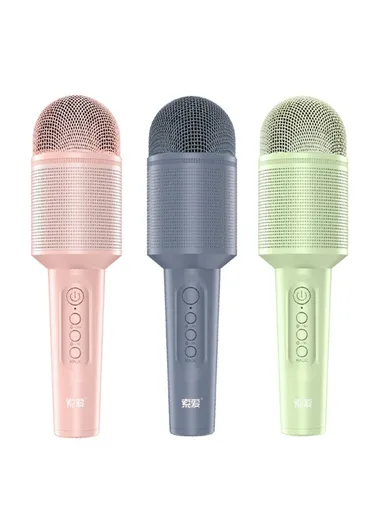 Wireless Karaoke Microphone Bluetooth Speaker Handheld Singing Recording Mic MC8 - Pink